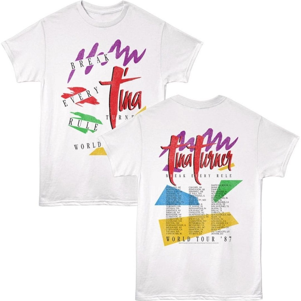 Tina Turner Break Every Rule World Tour 1987 Concert T-shirt 2 Sided